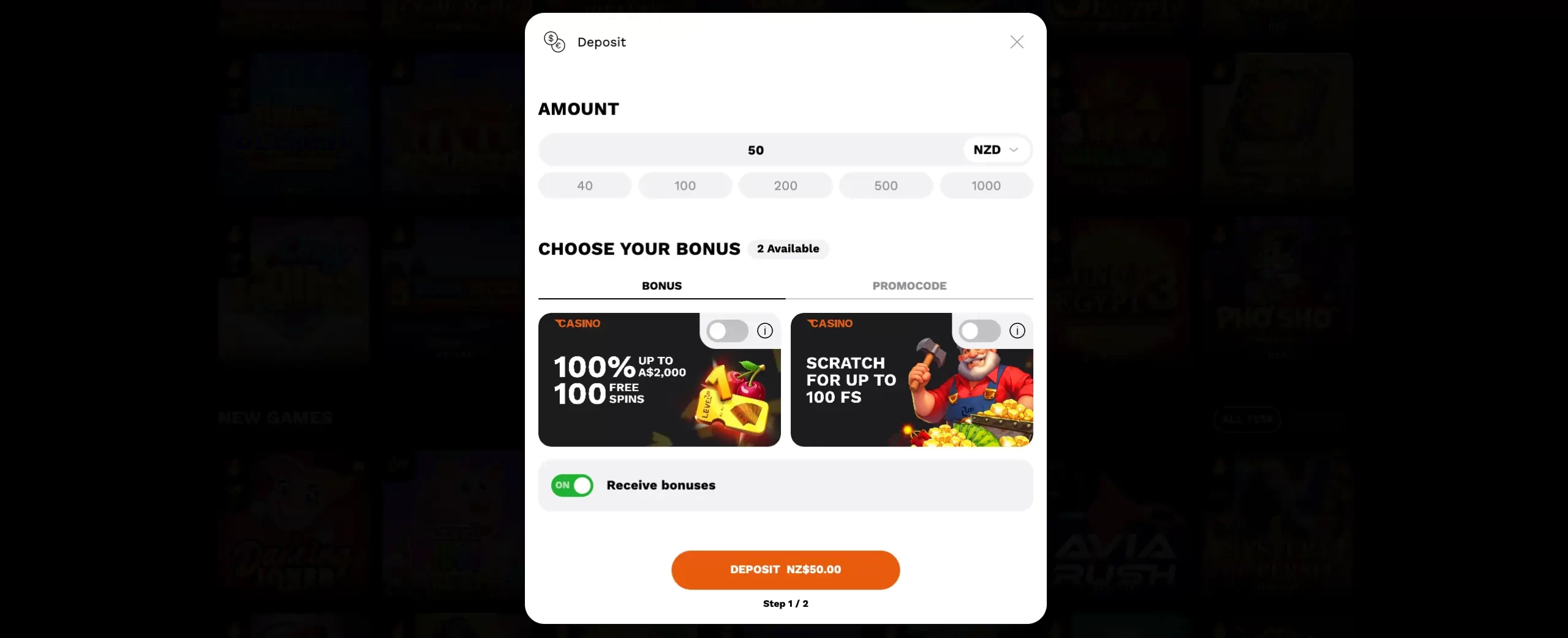 Level Up Casino Sign up