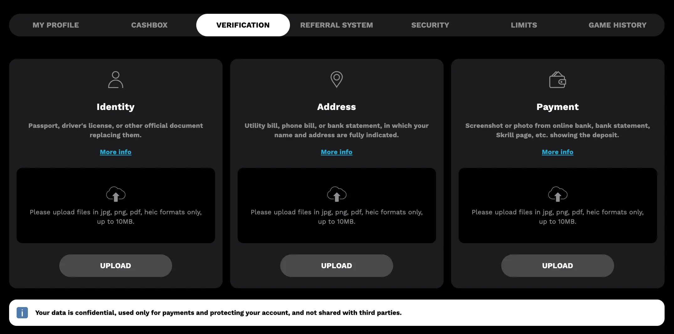 LevelUp Casino Verification