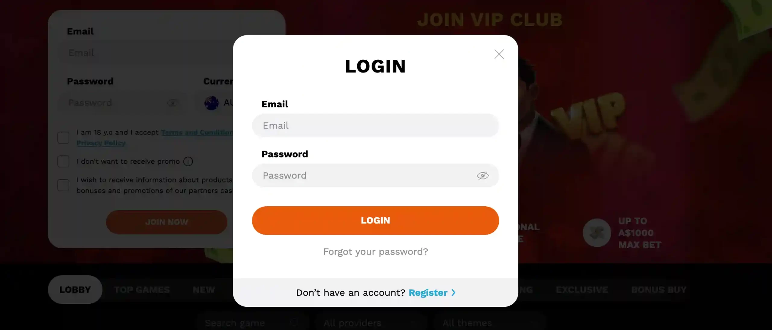 level up casino login